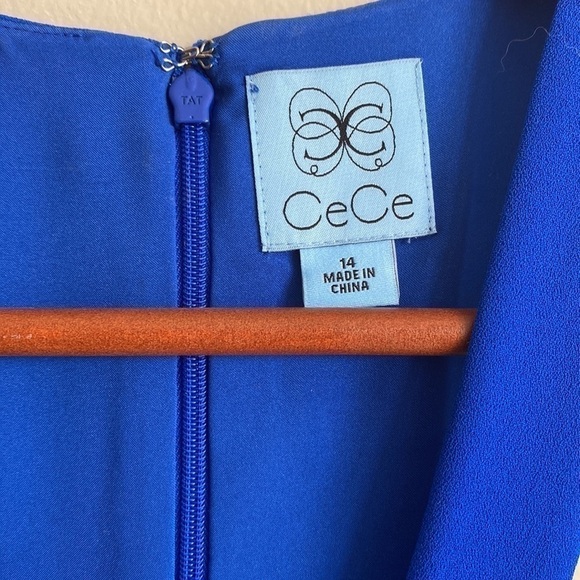 CeCe Blue Cocktail Dress w/Pockets - Picture 2 of 5
